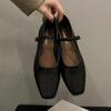 Fashion Mary Jane Single shoes Thick Heel Shoes Elegant Classic Retro Square Toe Comfortable Soft Shallow Cut Low Heel Women's Shoes