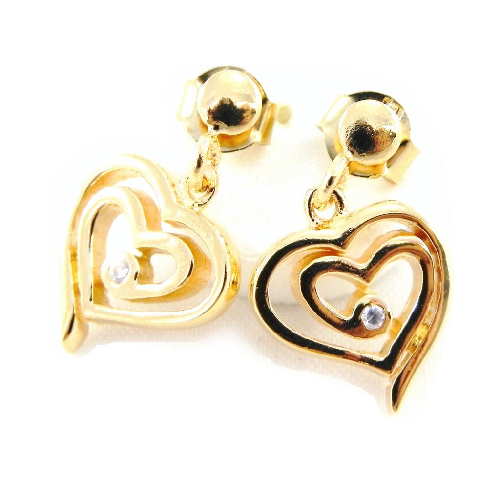 Les Trésors De Lily [G1997] - Gold Plated 'Love' Earrings
