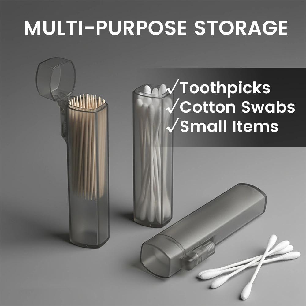6pcs Portable Transparent Plastic Toothpick Holder - Compact & Durable Design for Travel, Kitchen, and Restaurant Use