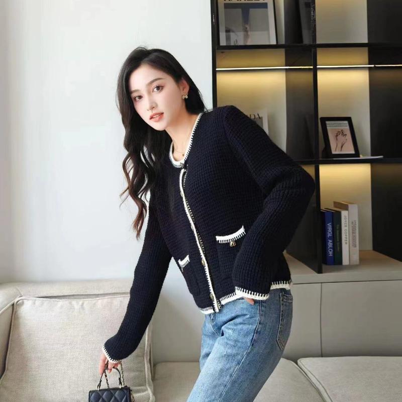 Cardigan Sweater Autumn and Winter Coat Cardigan Knitted High Grade  Fragrant Korean Long Sleeve O Neck Sweater Cardigan Female