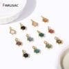14K Goldplattiertes Messing 12 Farben Geburtssteine Charms Anhänger Für Schmuckherstellung, Handgefertigte DIY Halsketten Zubehör