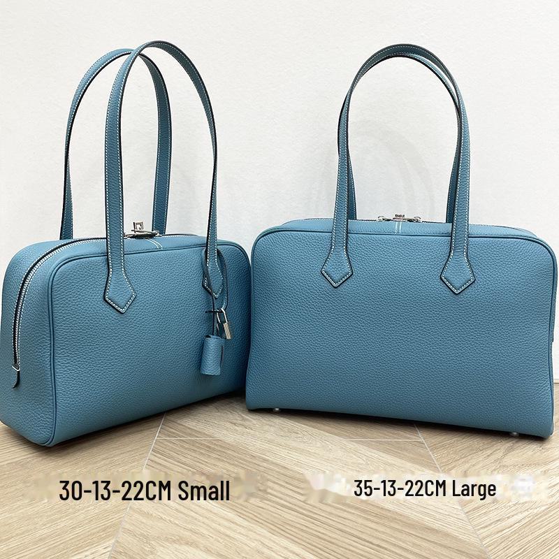 

2024 Premium Victoria Большая вместительная кожаная сумка Boston и сумка через плечо 35x13x22 cm