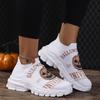 Halloween Style Platform Sneakers Women Breathable Knitted Soft Sports Shoes Ladies Comfort Flat Heels Non-Slip Casual Shoes