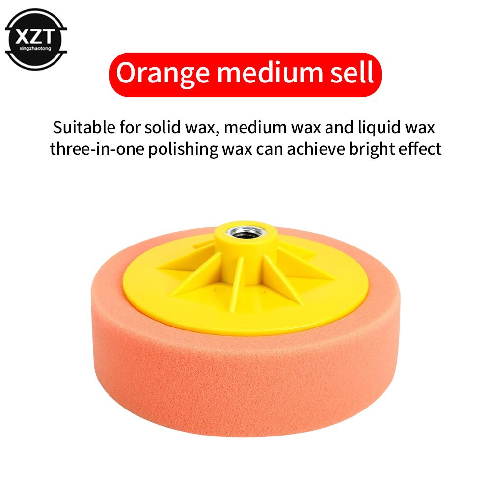 

6-дюймовый восковой губчатый восстанавливающий грубый, средний и тонкий винтовой полировальный диск для ремонта автомобильного зеркала губчатый круг M14 диск оранжевый