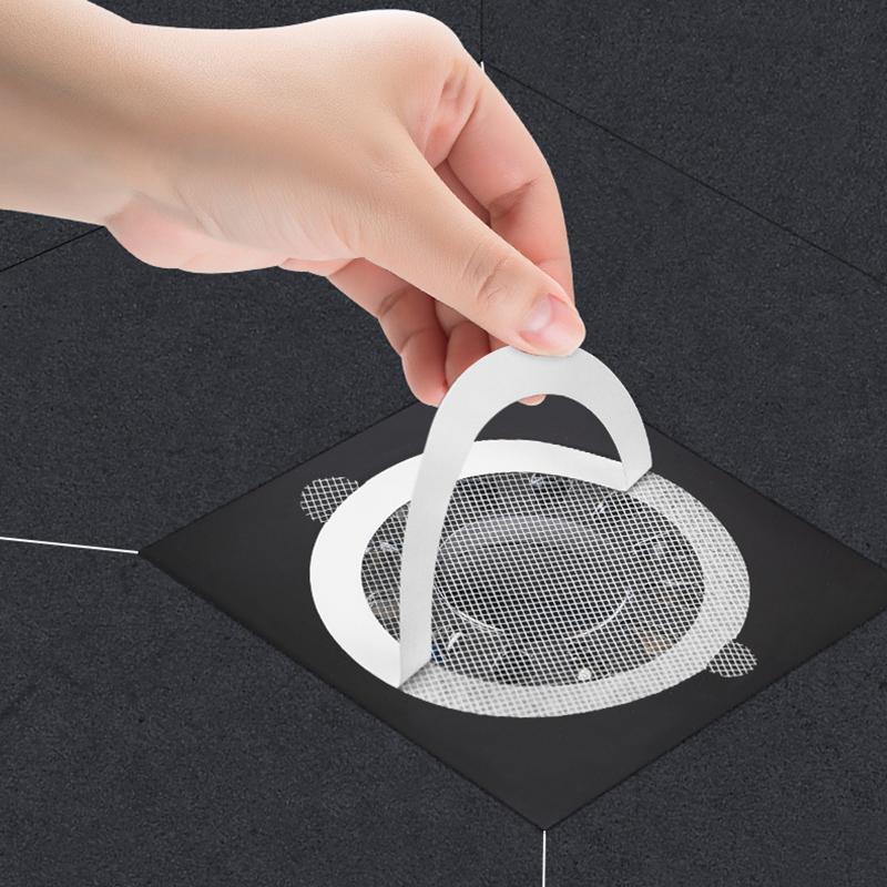 WTEMPO 20PCS 4 Styles Disposable Bathroom Shower Floor Drain Cover Hair Catcher Anti Clogging Filter Mesh Stickes