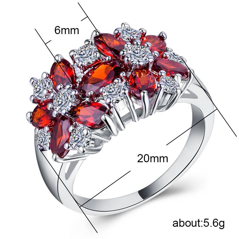 Trendy European-America Style Women's Zircon Gemstone Ring Jewelry