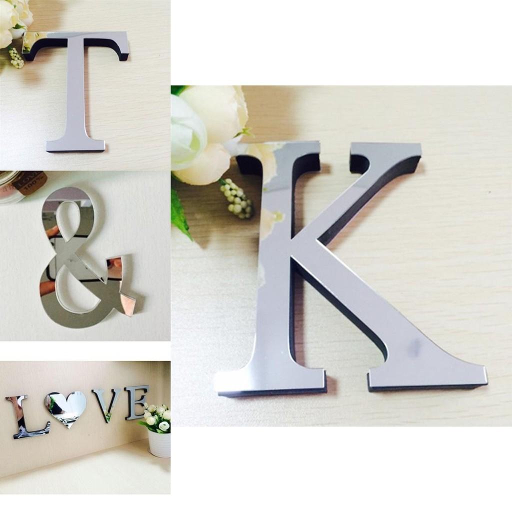 Chic 4 Letters Love Home Furniture Mirror Tiles Self-adhesive Wall Sticker Decor