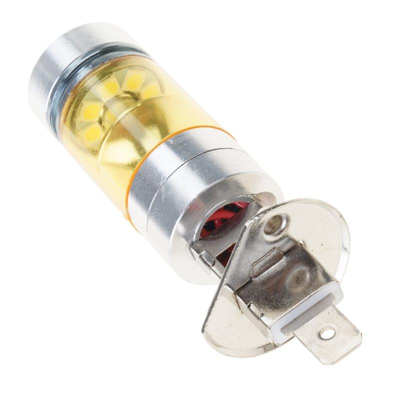 20 LEDs DRL Driving Fog Light Bulbs Fog Lamp Bulb H1 100W Light Bulbs for Car Vehicle 3000K Golden Yellow LED Bulbs