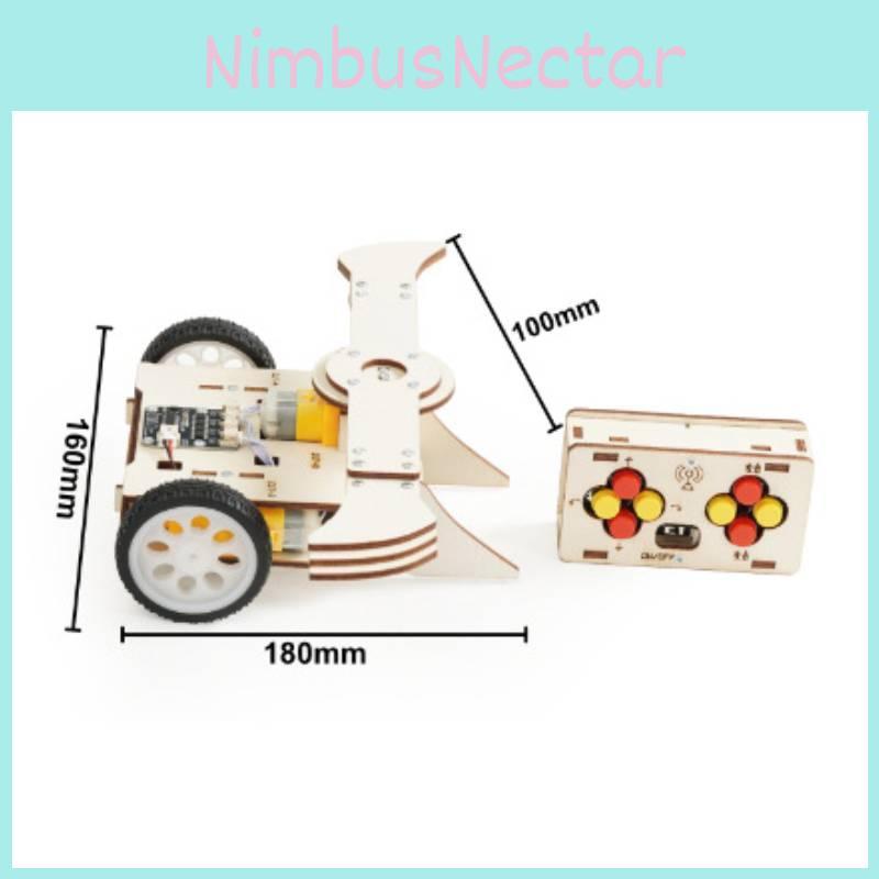 Assembled Wooden Remote Controlled Combat Vehicle With Rotating Wing Toy Set