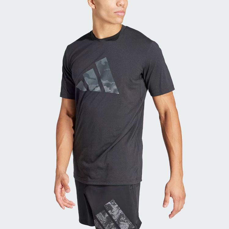 adidas Train Essentials Seasonal Brand Love Camo Tee Black/Olive Strata Men Streetwear IM7451