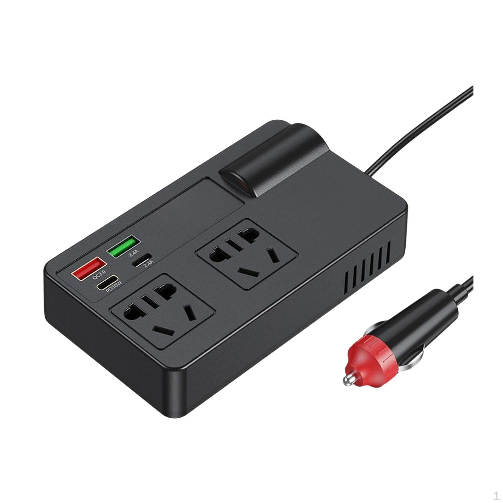 

200W Car Power Inverter Reliable 13.5x8x2.8cm for Trucks Automotive no digital display no digital display