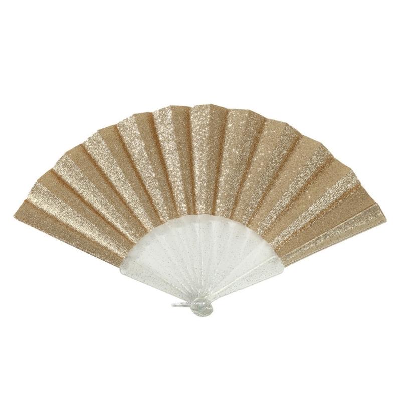 Glittering Hand Fan With Sparkling Transparent Ribs Plastic Decorative Craft Folding Fan For Parties Home Decors Gift