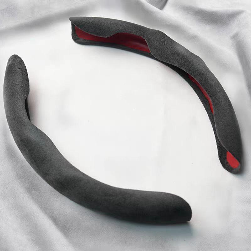 New Car Steering Wheel Cover, Four-Season Anti-Slip, High-End, Lightweight, Durable, Breathable, Nappa Leather, Suede Handlebar Cover