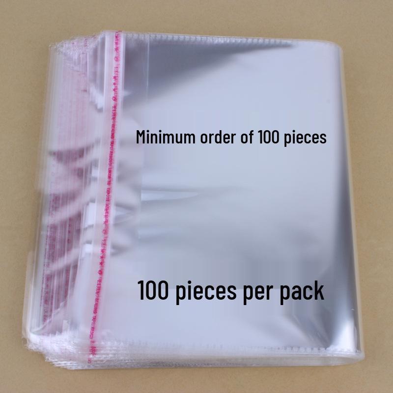 Clear PE Plastic Self-Sealing Clothing Packaging Bag - Transparent Storage with Adhesive Strip