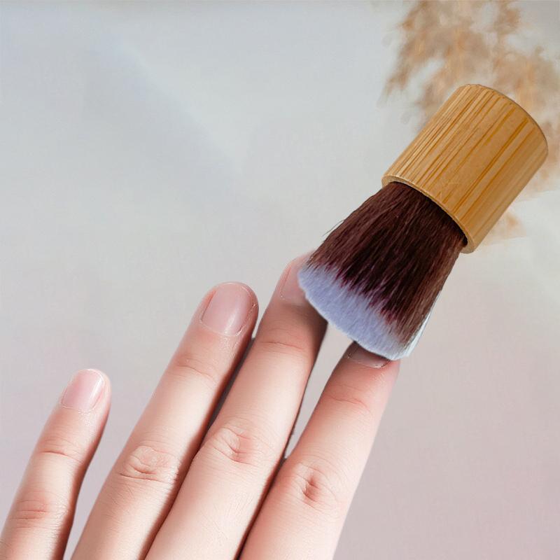 

Мини-щеточка для чистки ногтей с короткой ручкой, для удаления пыли с ногтей, бамбуковая ручка, для обрезки ногтей, для чистки, для макияжа, инструменты