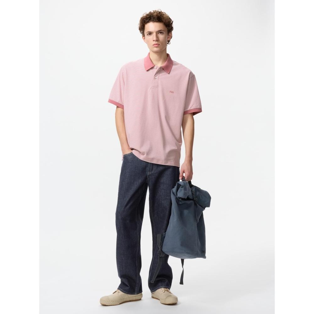 Uniqlo Japan Dry Kanoko Border Polo Shirt