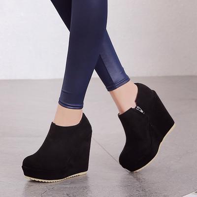 2025 Autumn Winter New Stylish Women Ankle Boots Sexy Platform Round Toe Wedges Boots Woman Ankle Boots Plus Size Fvb67
