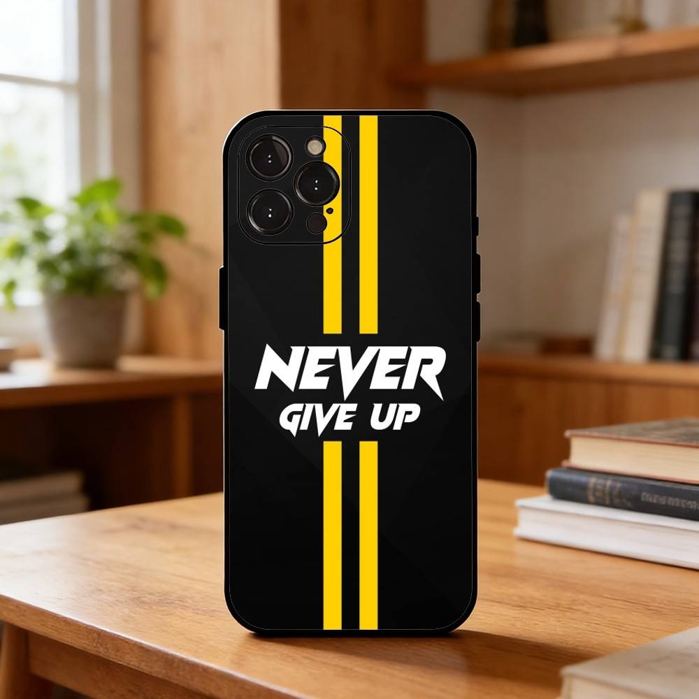 M-Motivate yourself to never give up Phone Case For iPhone17,16,15,14,13,12Plus,Pro Max,XS,5G Soft Silicone Black Cover