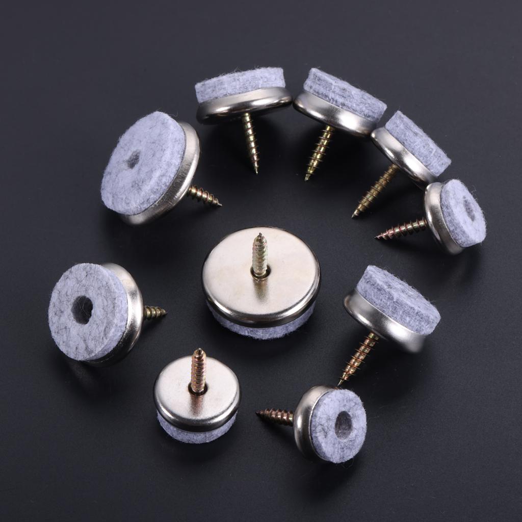 10Pcs Gray Furniture Felt Gliders Screw-On Felt Pads For Wooden Floors Home Chair Gliders Floor Protector Pad 18/20/22/24/28mm