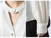 2026 Spring Mulberry Silk Satin Stand Collar Jacquard Shirt - Elegant Ink Wash Style