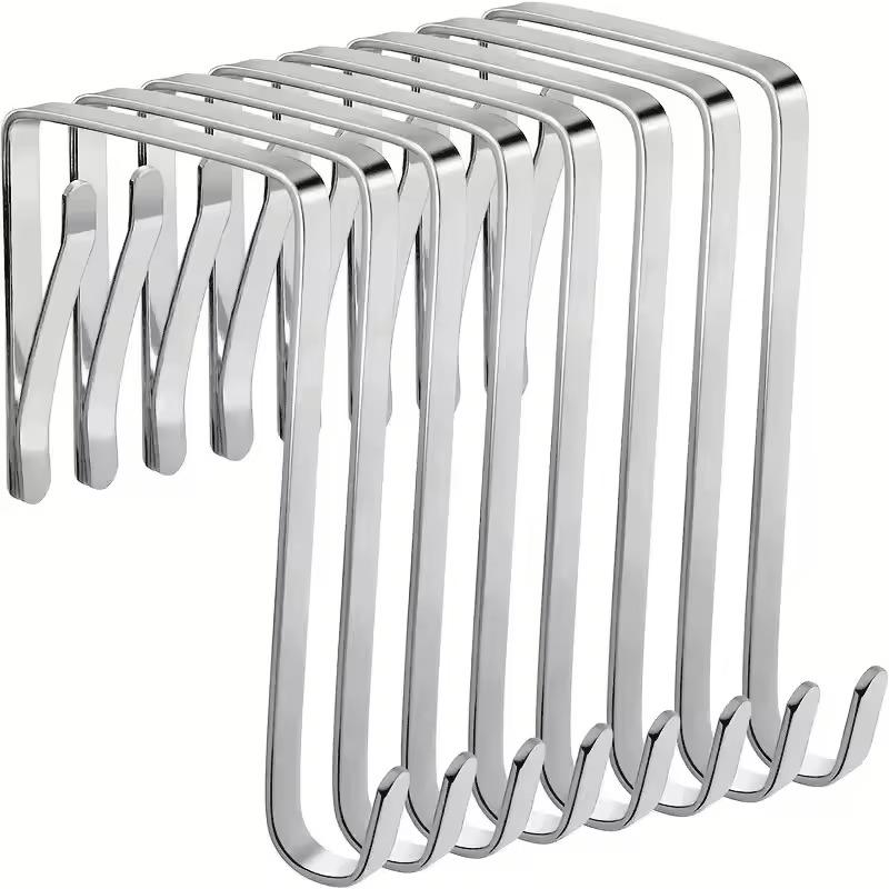 10 Pack Heavy Duty Over Door Hooks - No Drill Needed Hanging Organizer for Towels, Robes, Hats in Bathroom, Kitchen & Closet
