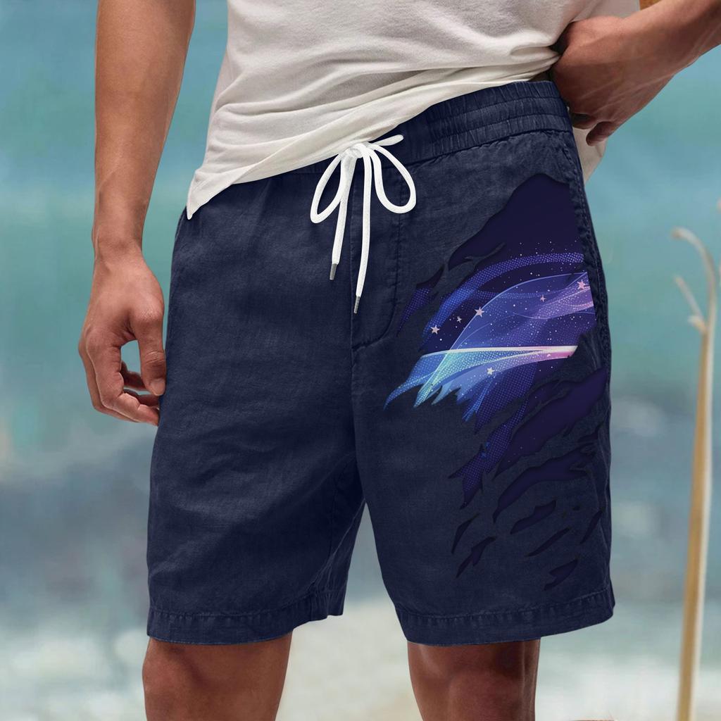 Męskie letnie, duże, swobodne, luźne spodnie sportowe, szorty plażowe