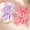 TĘCZOWE KOKARDY 2 SZT. Kokardy do włosów na kucyk dla dziewczynek Klips do włosów 3,3 cala Satynowe Jednokolorowe Spinki do włosów Damskie Grzywki Klips do włosów