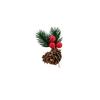 10pcs Festive Artificial Pine Picks with Red Berries Pinecones Americana Style Faux Pine Needle Sprigs for DIY Christmas Wreaths.