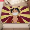 Anime Straw Hat Boy Grin Doormat, Cartoon Pirate Non-slip Floor Mat, Decorative Entrance Rug for Home Living Room Bedroom
