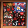 6 Sheets Creative Heart Valentine'S Day Window Stick Double-Sided PVC Window Decals Window Decorations Wedding