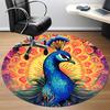 1pc Peacock Mandala Office Round Area Rug, Indoor Mat Suitable ForOffice, Under Office Chairs Bedroom Living Room Home Decor, Room Deco, D097
