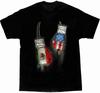 Summer ONeck Boxing Gloves Mexican Oversized Tshirt America Flag Art MMA Fighter Cotton Tshirt Unisexs Clothing Fitness T Shirt