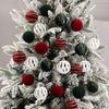 30Pcs 6cm Christmas Ball Ornaments Velvet Red Gree White Balls Xmas Tree Hanging Pendants 2025 Christmas Decoration For Home