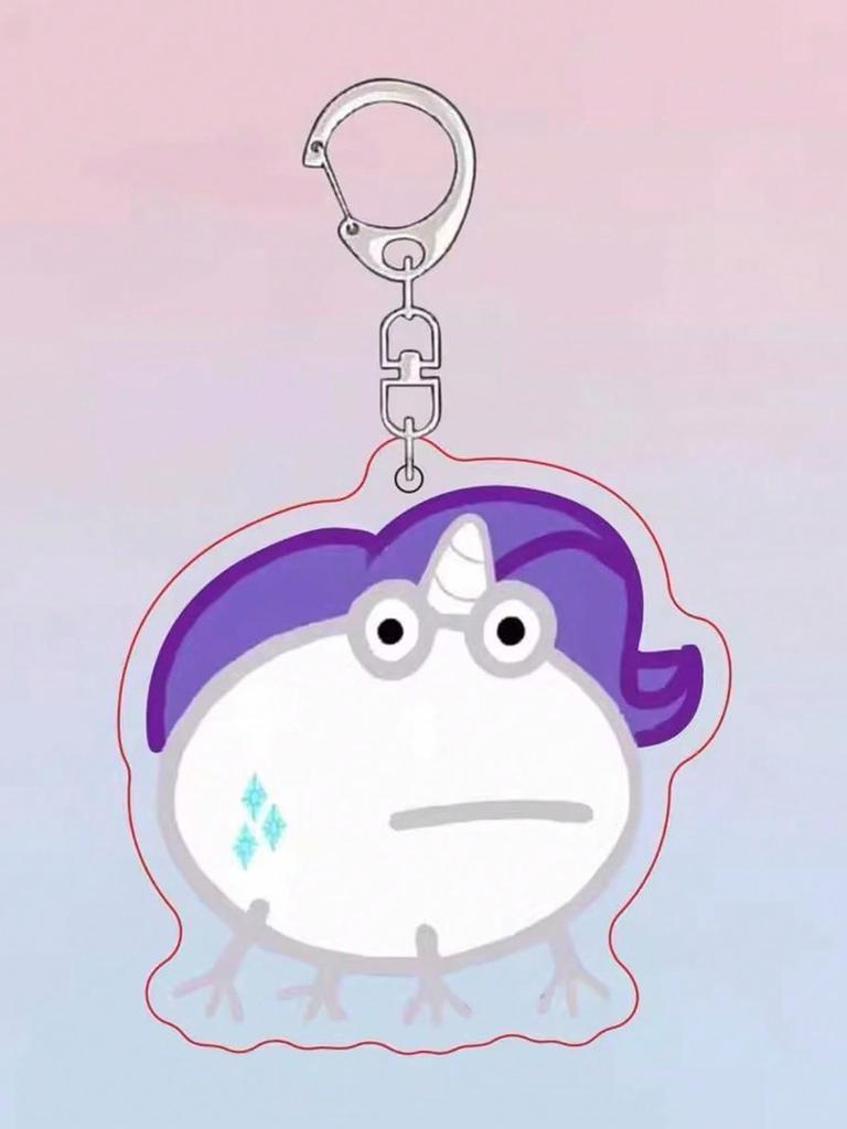 1pc My Little Pony Cute,Funny Frog Acrylic Keychain, Character Twilight Sparkle, Rainbow Dash, Pinkie Pie, Fluttershy, Suitable For Keys, Decorations,