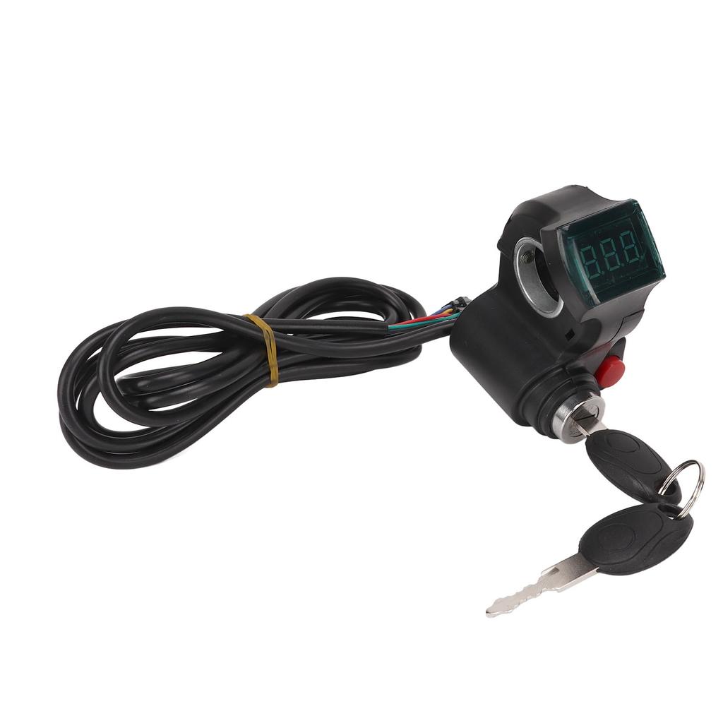Electric Bike Twist Throttle ABS with Green Screen Lock Keys Electric Bike Throttle Grip For