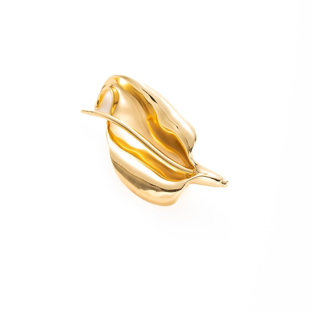 Irregular Smooth Leaf Brooch, Exaggerated Sense Of Niche Design Temperament, Advanced Sense, Simple Suit Pin