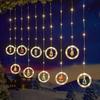 Christmas Lights LED String Lights USB Powered Fairy Lights with 8 Modes Santa Star Curtain Lights for Bedroom Window Xmas Tree Party Decorations
