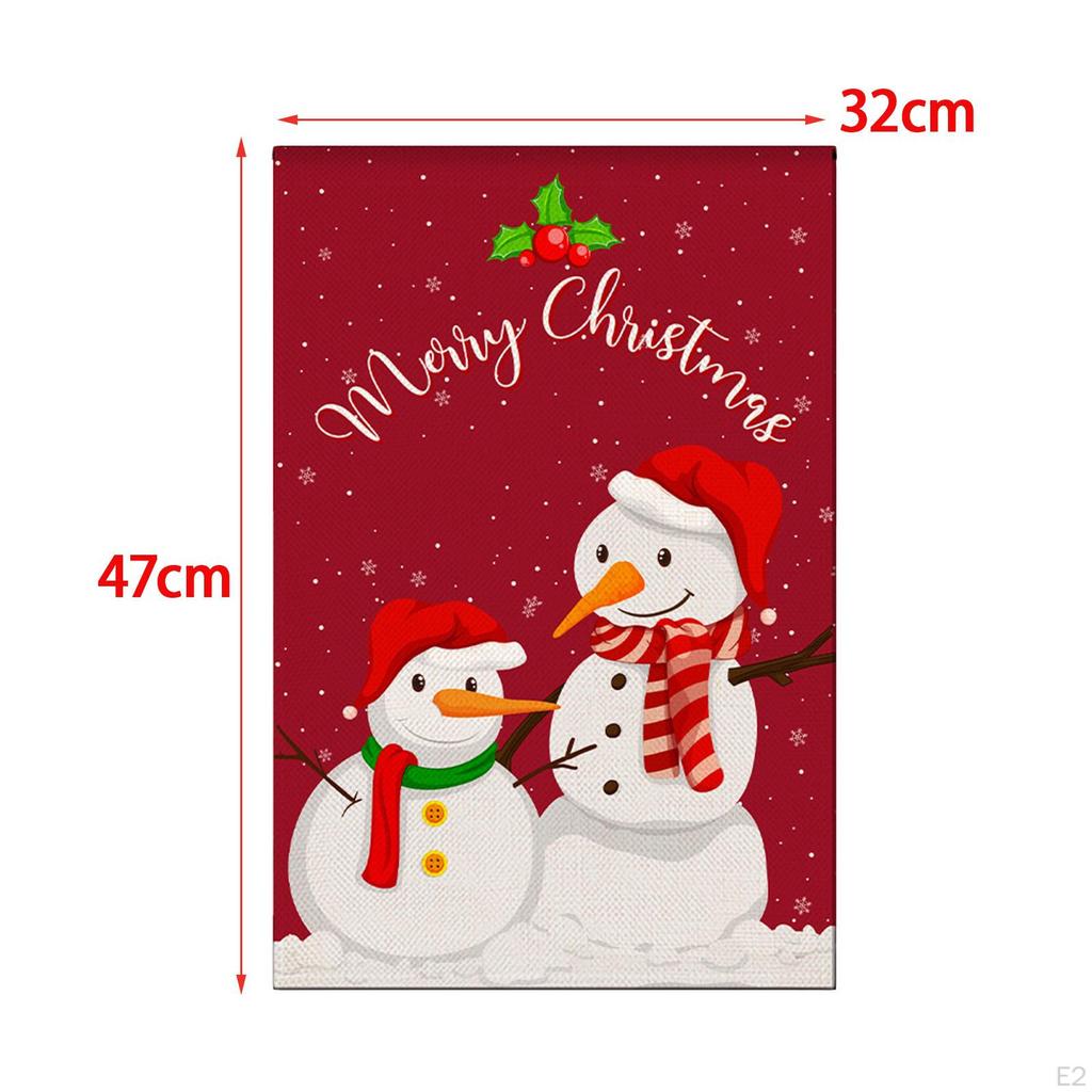 Banner Christmas Decorative Garden Flag Linen Ornament Accessories Courtyard