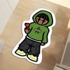 Hip Hop Masked Boy Shaped Area Rug, Streetwear Cartoon Floor Mat, Non-Slip Washable Bedside Carpet for Bedroom