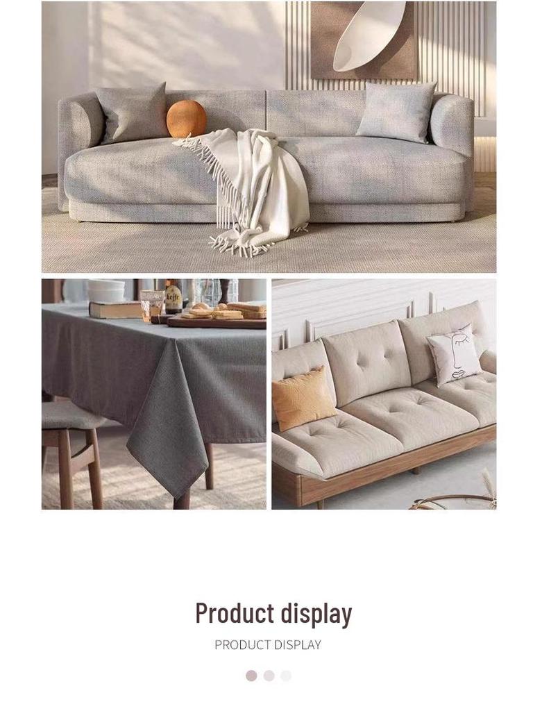 Retro Thickened Linen-Cotton Fabric: Solid Color 1.8m Wide for Sofa Covers & Tablecloths