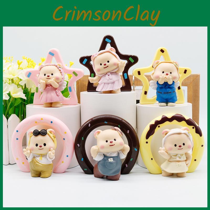 Star Bear Butter Pvc Handheld Toys Model Set For Car And Home Office Decoration