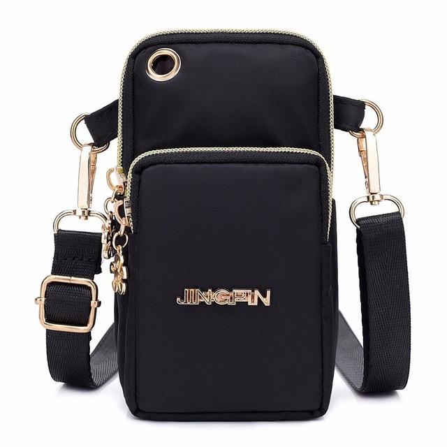 Zipper Phone Bag, Fashion Portable Nylon Coin Purse Versatile Small Shoulder Bag