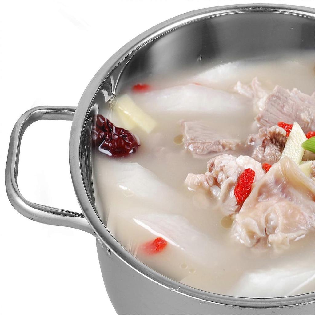 Stainless Steel Soup Pot for Cooking -, Easy to Clean, and Healthy Cookware for Family Kitchen Use