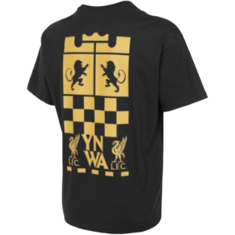 Nike Letter Print Crew Neck Casual Pullover Short Sleeve Drop Shoulder T-Shirt Men T-Shirts Black FQ4907-010