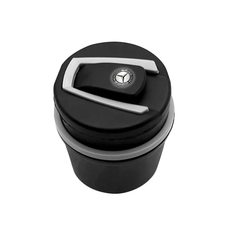 AABIF1 Car LED Ashtray Garbage Coin Storage Cup Container Cigar Ash Tray Stickers For Mercedes Benz C260 C200 C180 GLA/E/C Class E43