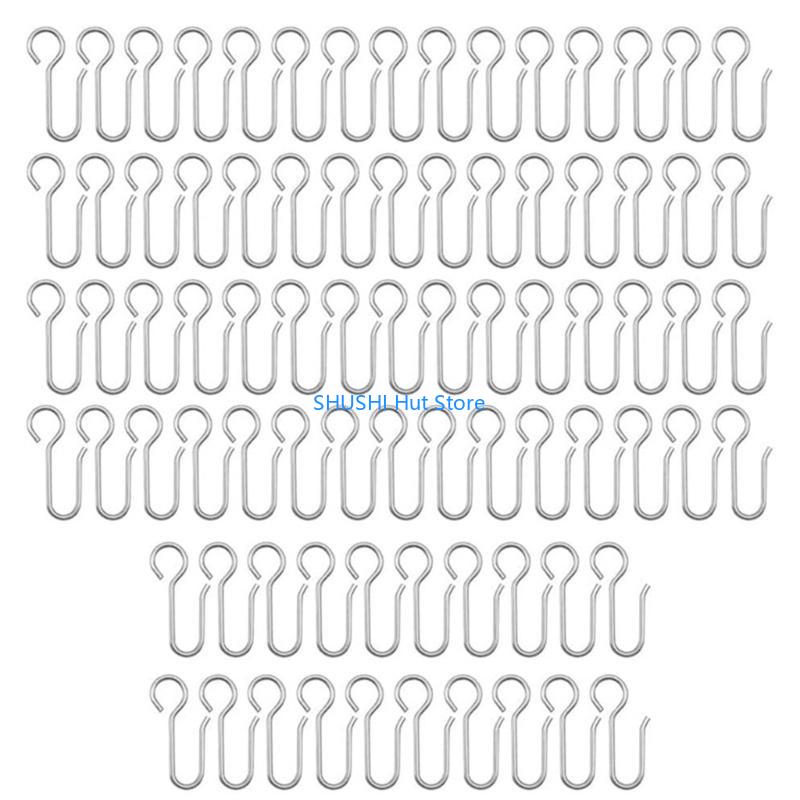 Curtain Hanging S13 Hook Set, Curved 80Pcs Curtain Hook for Home & Office Window Treatments D57B