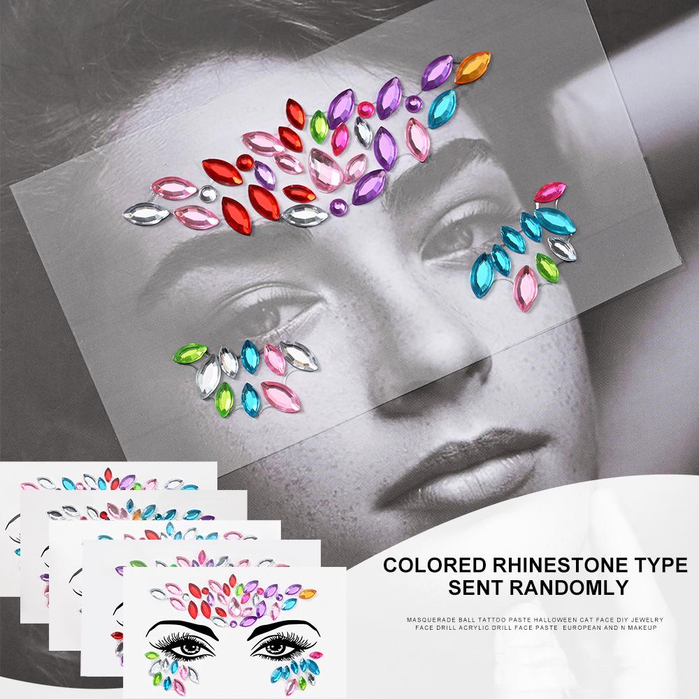 Eco-Friendly Masquerade Acrylic Face Diamond Stickers