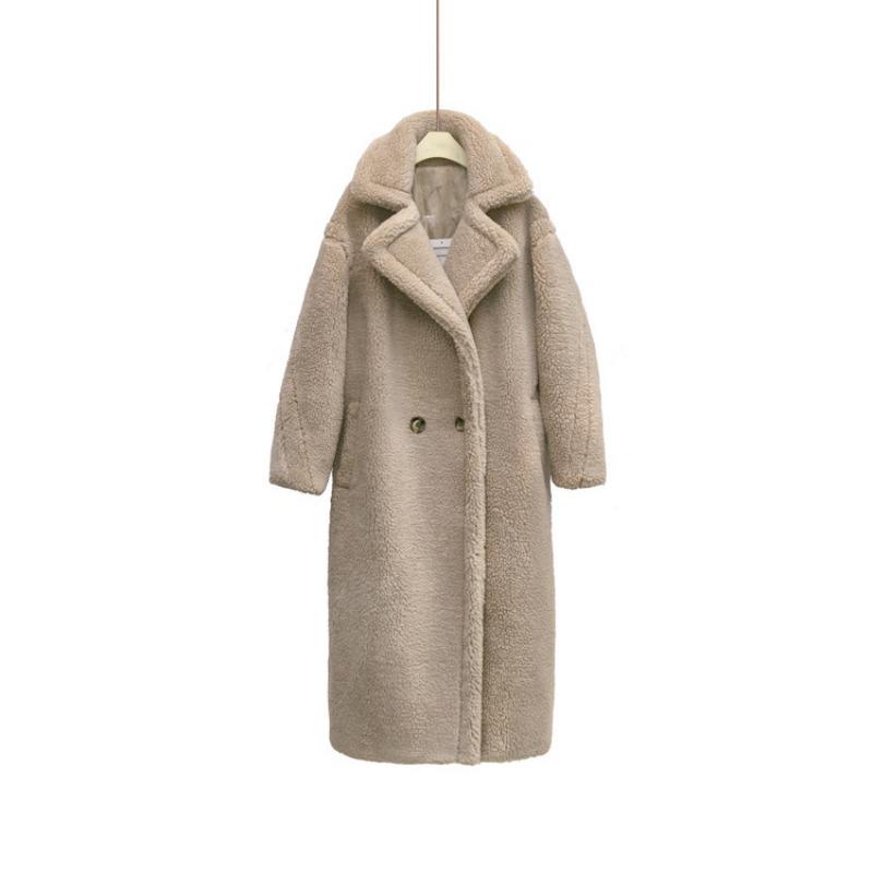 Imitation fur 2 particles imitation wool coat long coat teddy bear imitation fur long coat