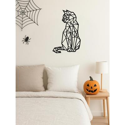 Handmade Cat Wall Decor Set, Boho Metal Art Gift, Rustproof Home Ornament