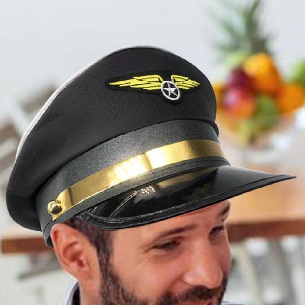 Luchtvaart Thema Pilotenmuts Heren Uniformen Uniform Pilotenmuts Makkelijk Te Dragen Luchtmachtmuts Halloween